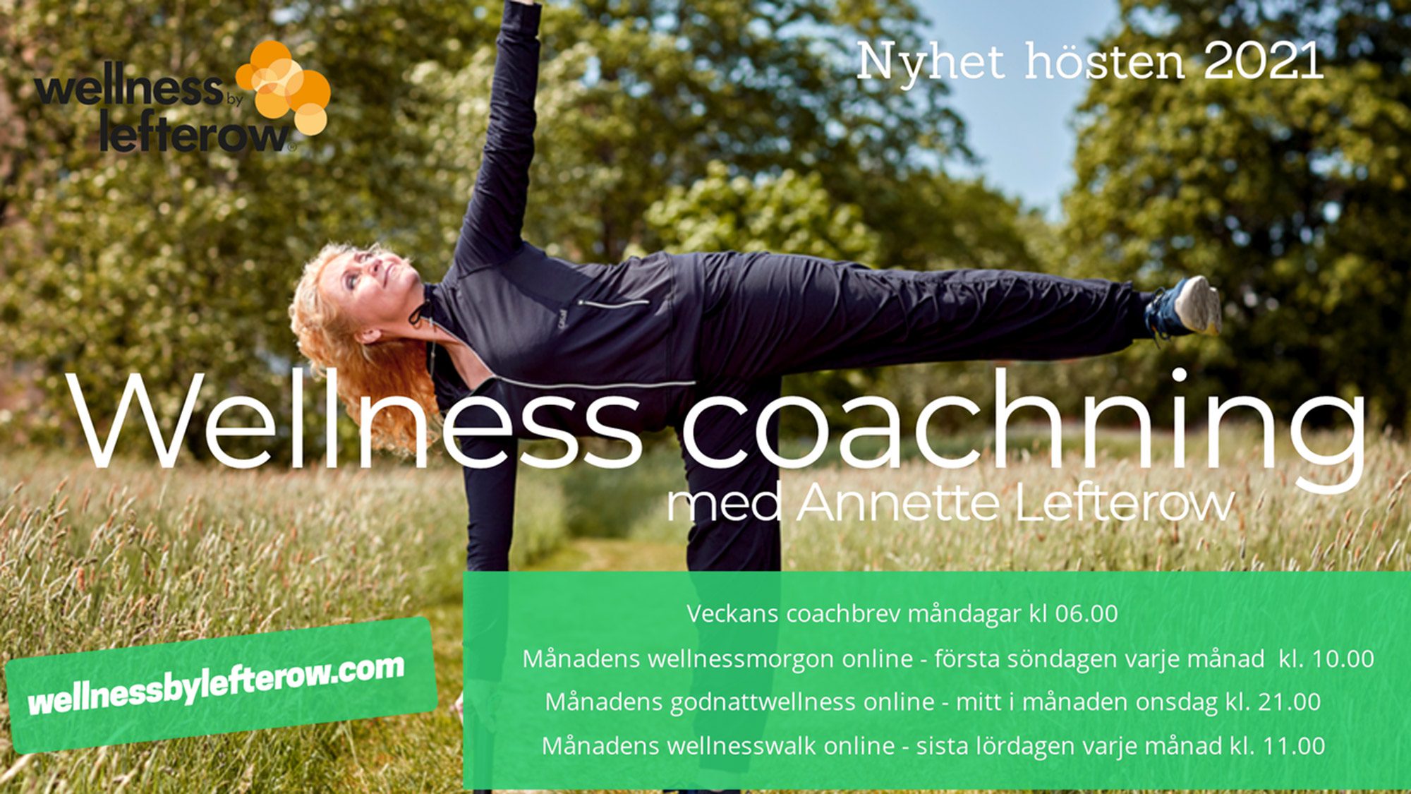 Bilden visar höstens utbud av wellness coachning med Annette Lefterow