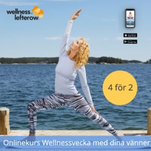 Bilden visar en onlinekurs som heter Wellnessvecka med dina vänner